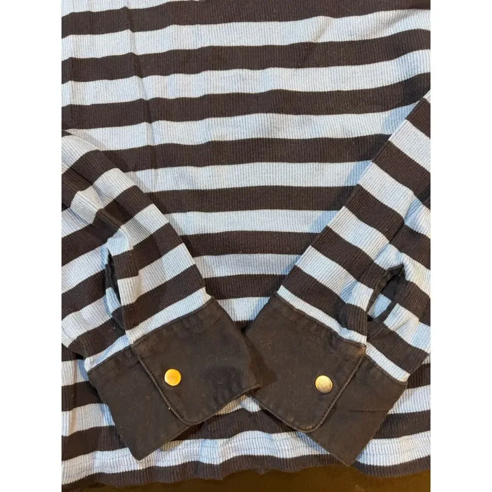 90s Ralph Lauren Sport Striped Rugby Polo Shirt Women’s L USA made 100% Cotton - Picture 6 of 11